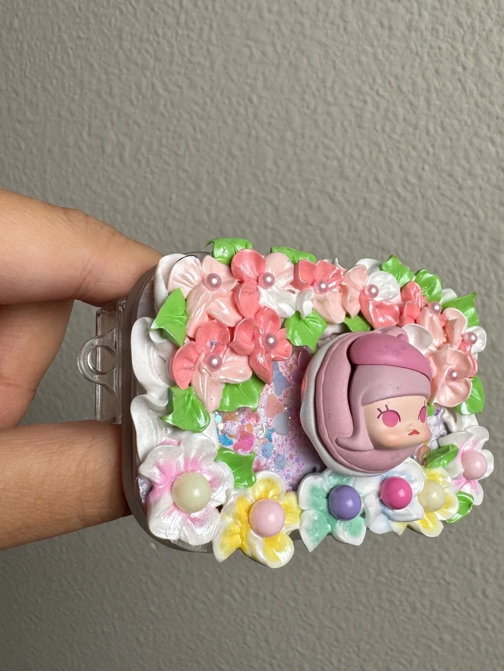 Handmade Molly-Style Phone Clip with Mirror & Charm Loops